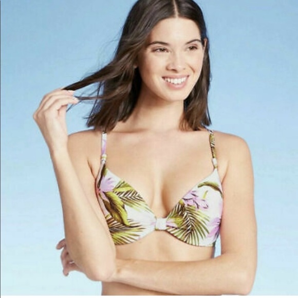 Shade & Shore Other - Shade & Shore Bikini Top Tropical Floral Swimsuit Swim 34C M New